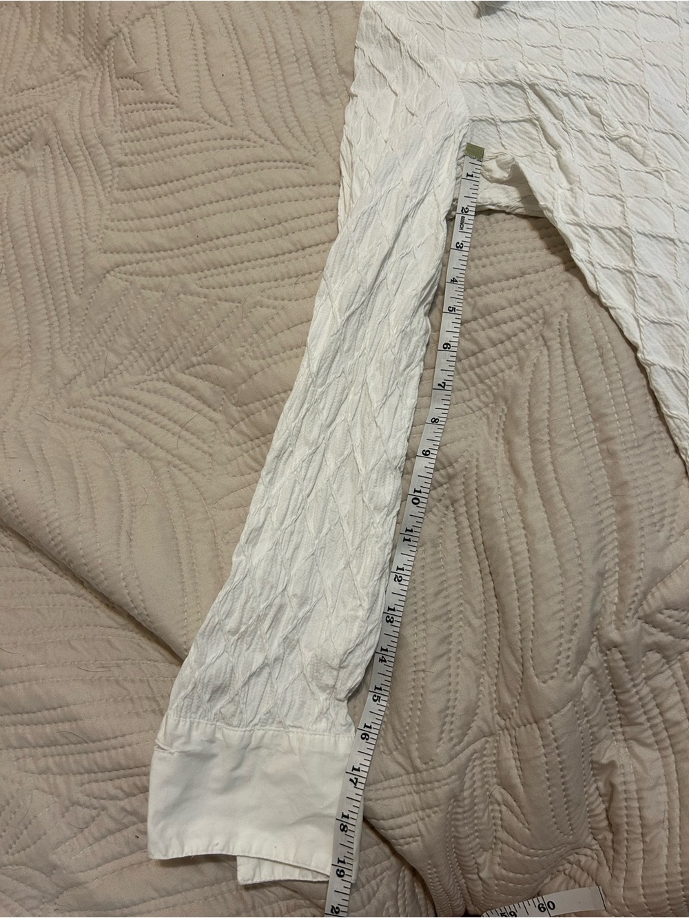 Elisa Cavaletti Cotton White Textured Button-Down Shirt with Decorative Buttons - Picture 9 of 12